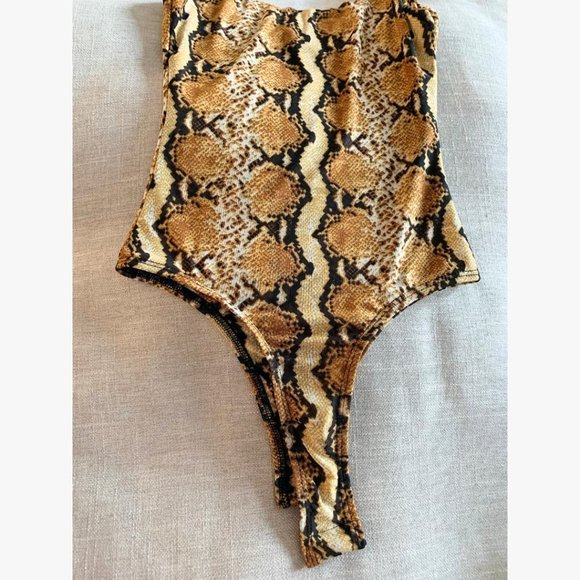 (NWT) Snake Print Mesh Bodysuit - Picture 3 of 5